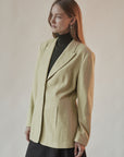 Chartreuse Textured Silk Blazer