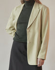 Chartreuse Textured Silk Blazer