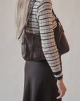 Chocolate Brown Leather Shoulder Bag