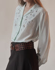 Brown Wide Grommet Leather Belt