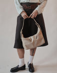 Tan Leather Zip Shoulder Bag