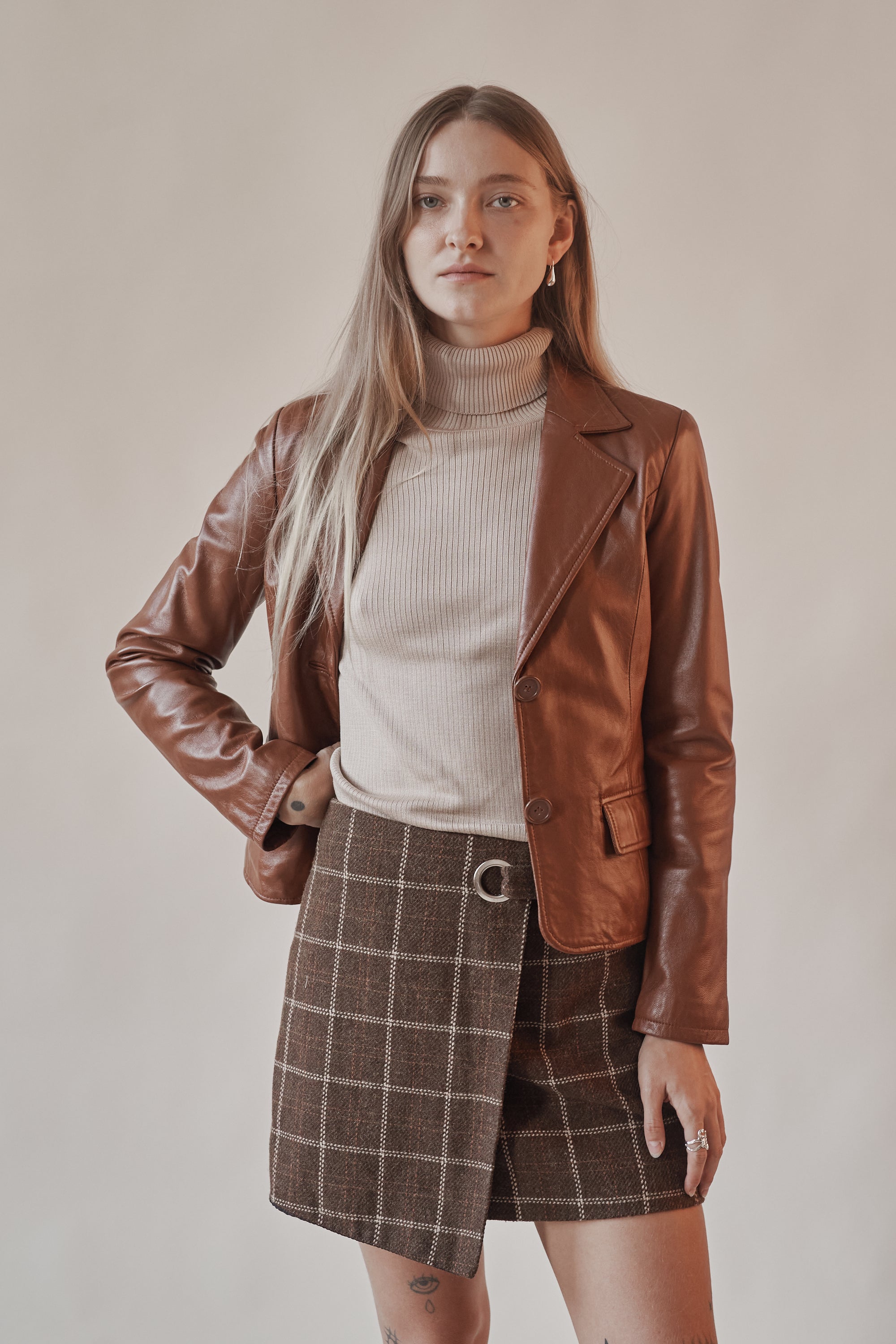 Birch Plaid Wrap Mini Skirt