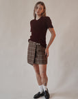 Wine Textured Chenille Tee