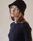 Black Suede Leather Bucket Hat