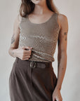 Walnut Silk Belted Maxi Skirt