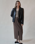 Black Modern Leather Zip Jacket