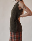 Moss Floral Embossed Silk Tank