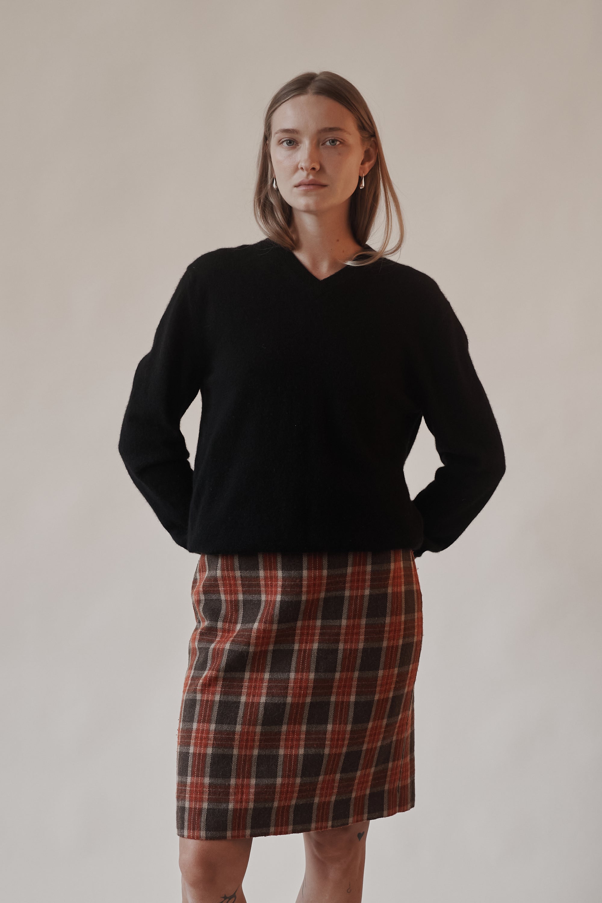 Autumn Plaid Wool Skirt