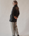 Black Leather Midi Coat
