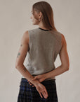 Smoke Cashmere Sleeveless Top