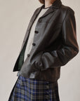 Ink Boxy Leather Jacket