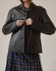 Ink Boxy Leather Jacket