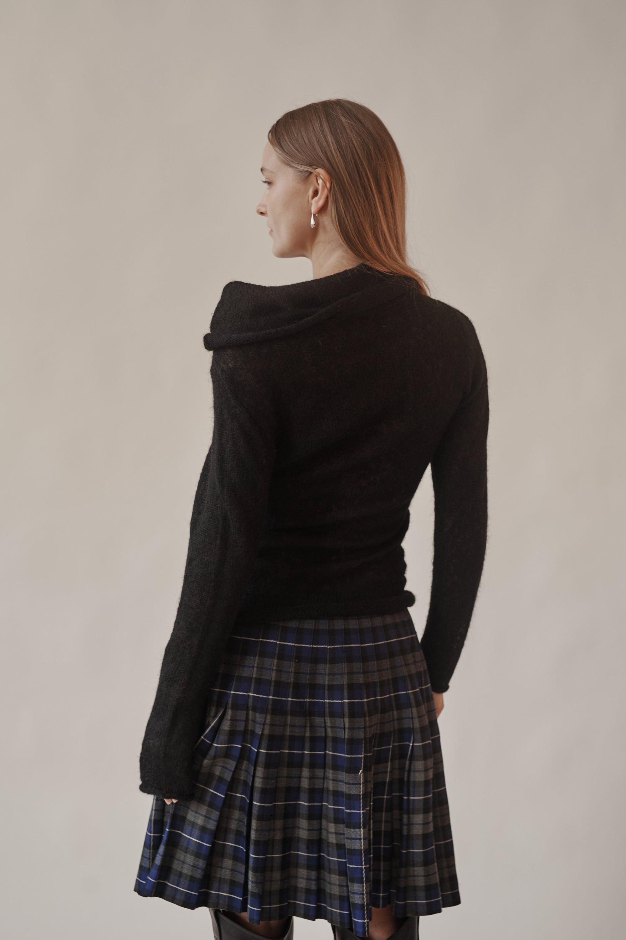 Raven Mohair Cowl Neck Sweater