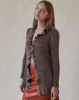 Cappuccino Geometric Pleat Top