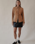 Ginger Suede Darted Button Down