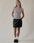 Ash Crinkle Cap Sleeve Top