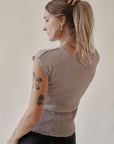Ash Crinkle Cap Sleeve Top