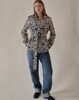 Zebra Silk Cropped Trench Coat