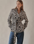 Zebra Silk Cropped Trench Coat