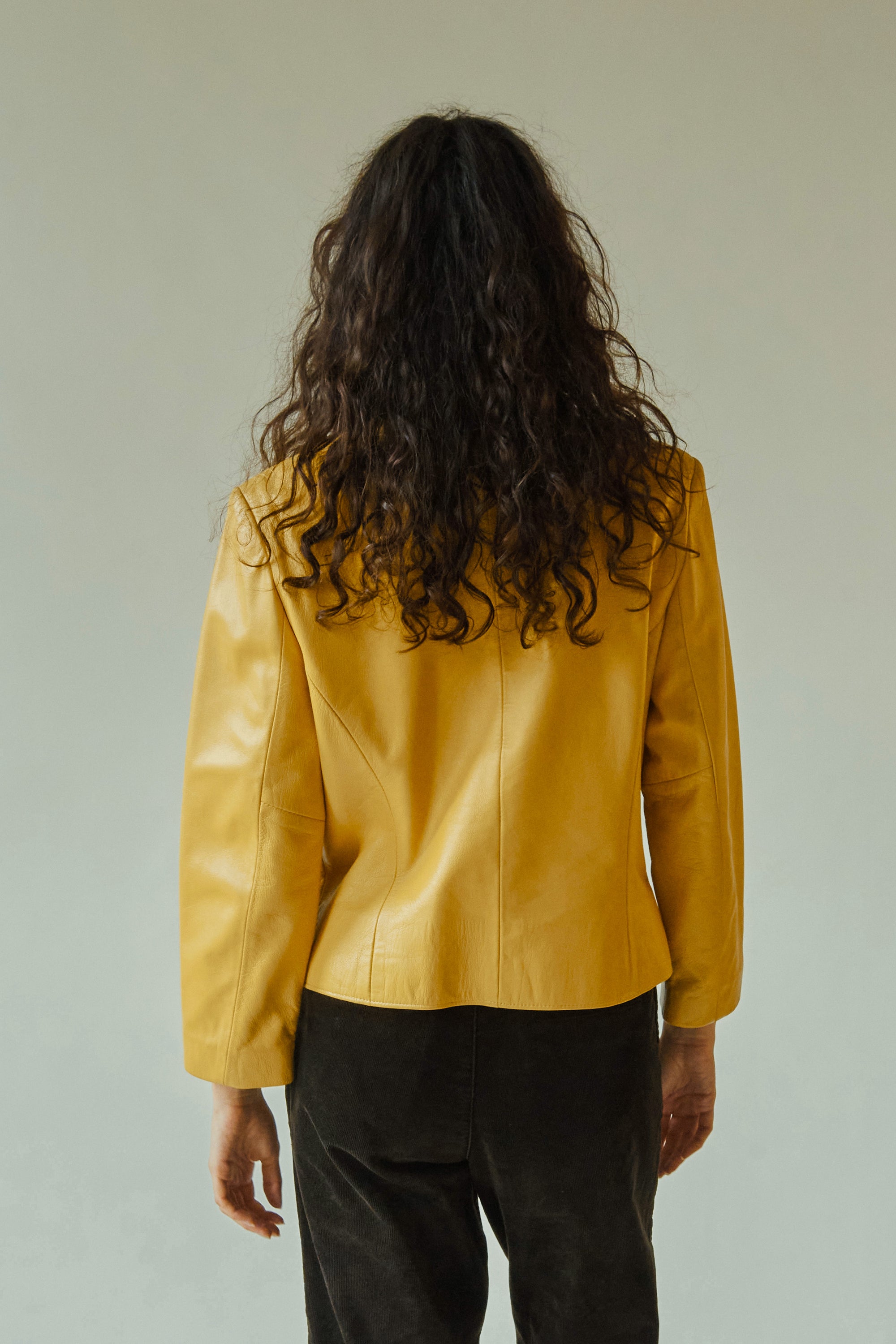 Sunflower Boxy Leather Jacket