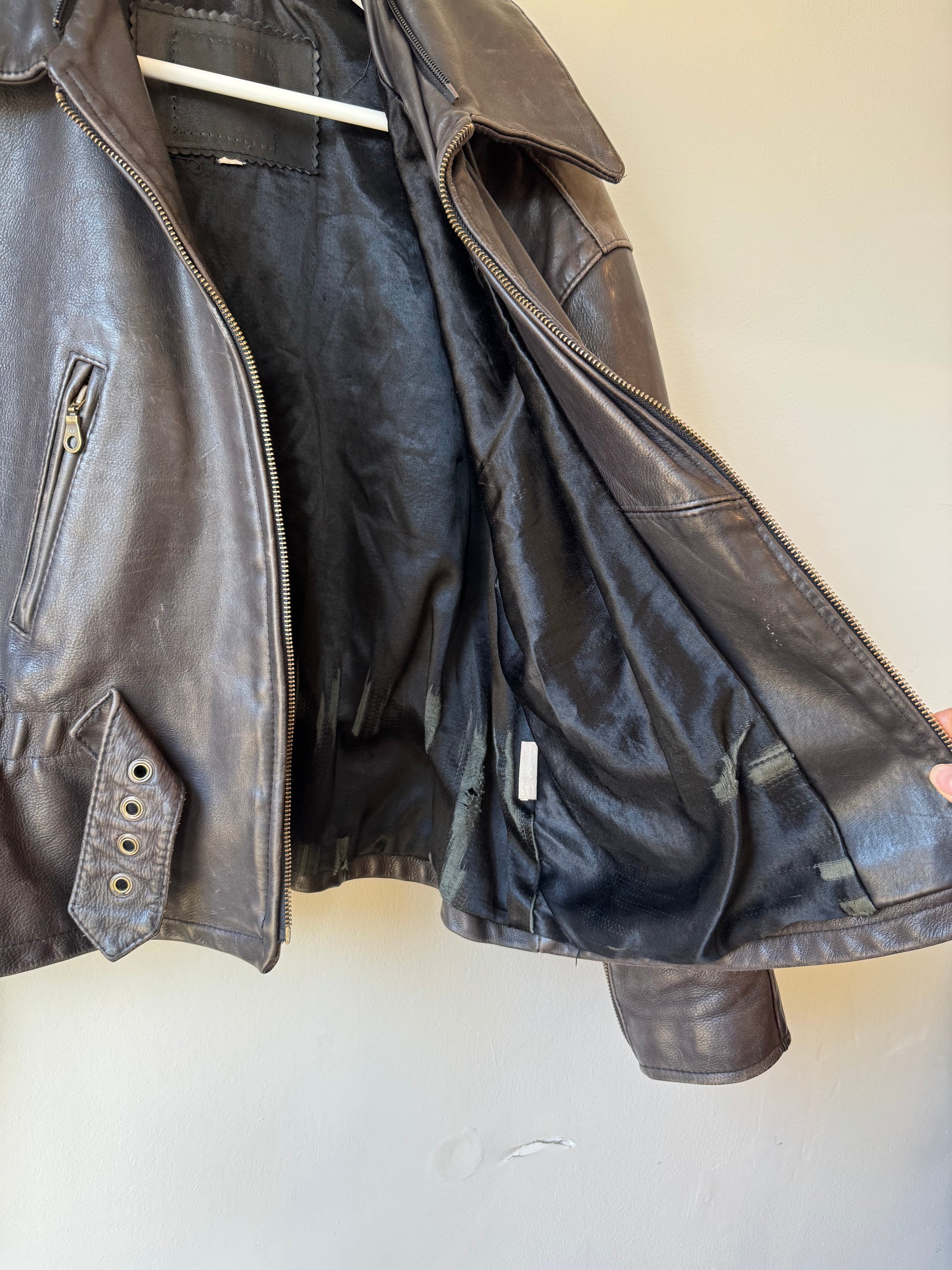 Sable Cropped Leather Belted Jacket