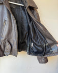 Sable Cropped Leather Belted Jacket