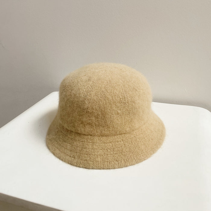 Latte Angora Bucket Hat