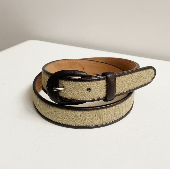 Hickory Ponyhair Leather Belt