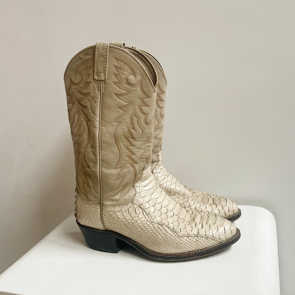 Dust Two-Tone Leather Cowboy Boots | Size 9.5