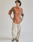 Rust Ombre Linen Asymmetrical Long Sleeve - Hey Jude