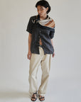 Black, Brown + Grey Striped Silk Scarf - Hey Jude