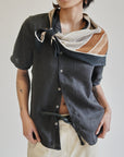 Black, Brown + Grey Striped Silk Scarf - Hey Jude