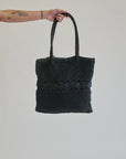 Black Woven Paper Tote - Hey Jude