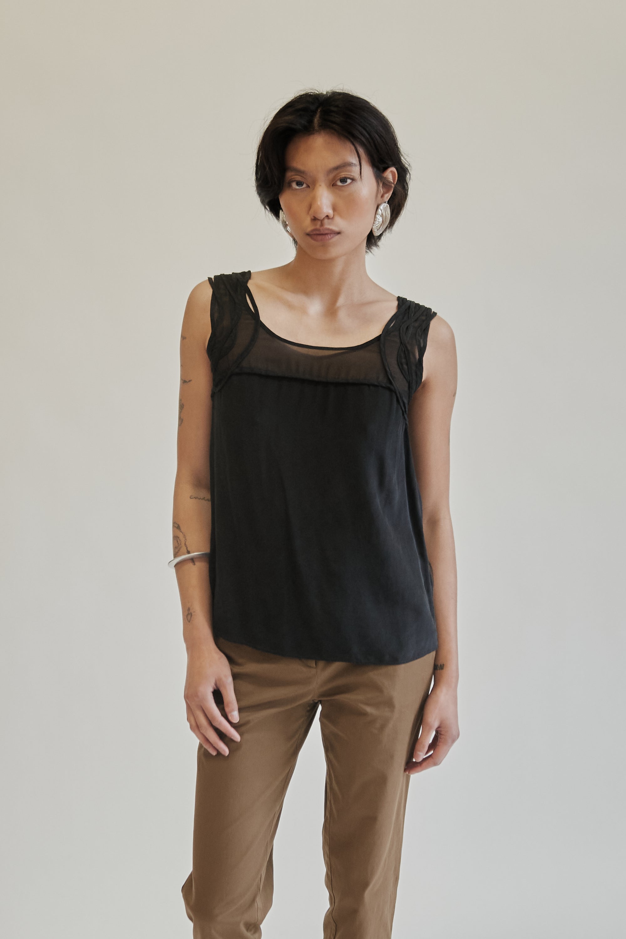 Midnight Braided Silk Tank - Hey Jude