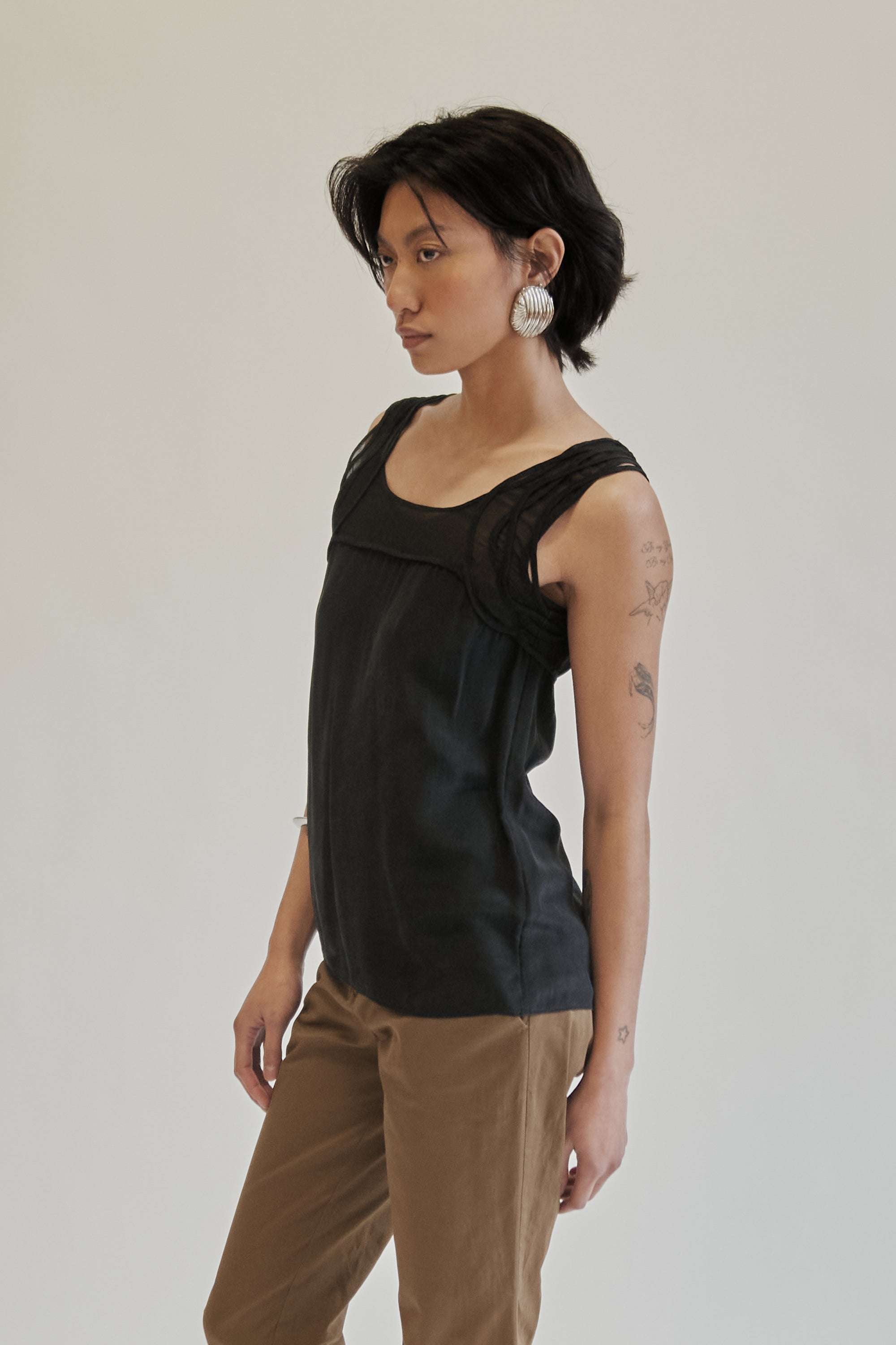Midnight Braided Silk Tank - Hey Jude