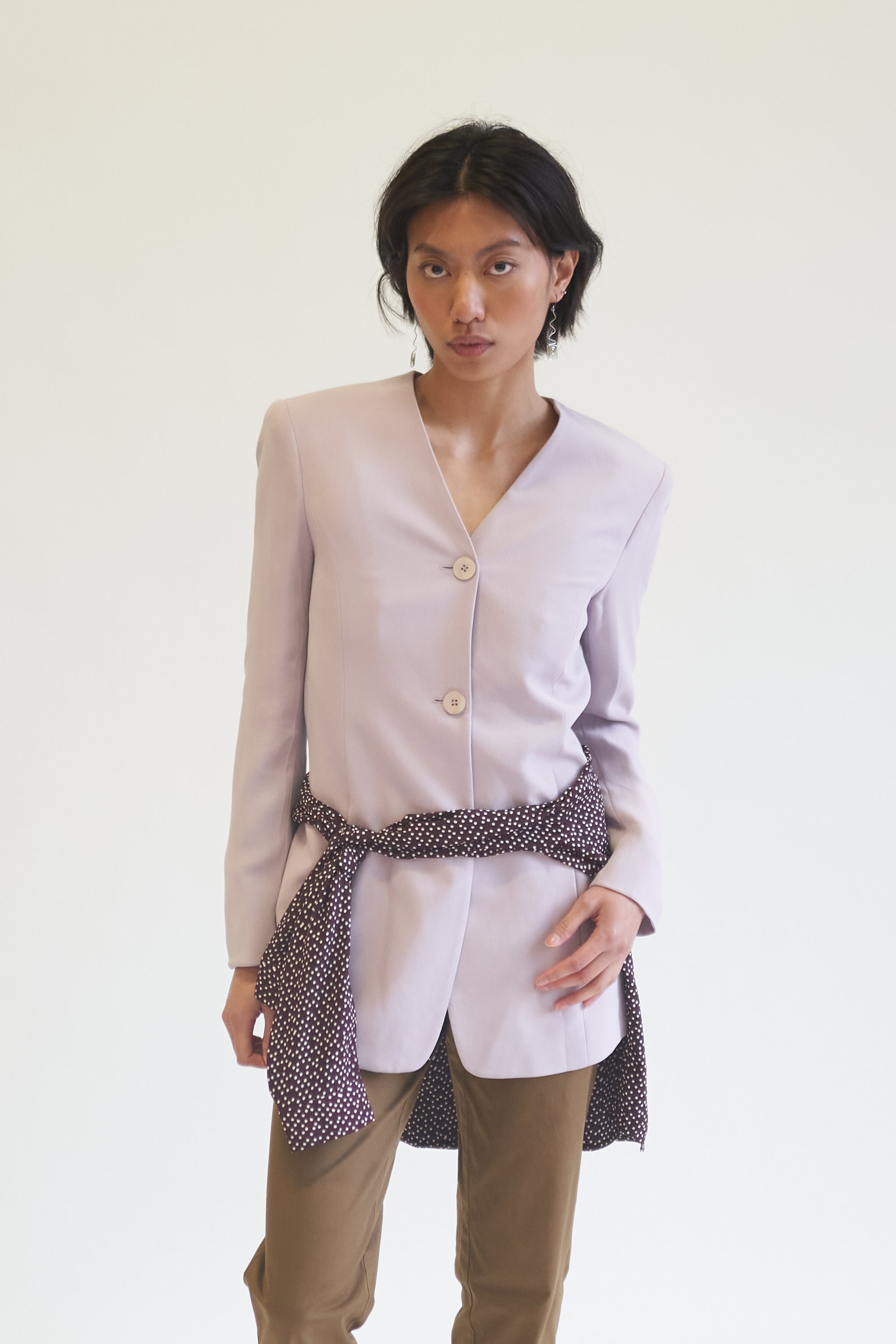 Wisteria Silk Minimalist Blazer - Hey Jude