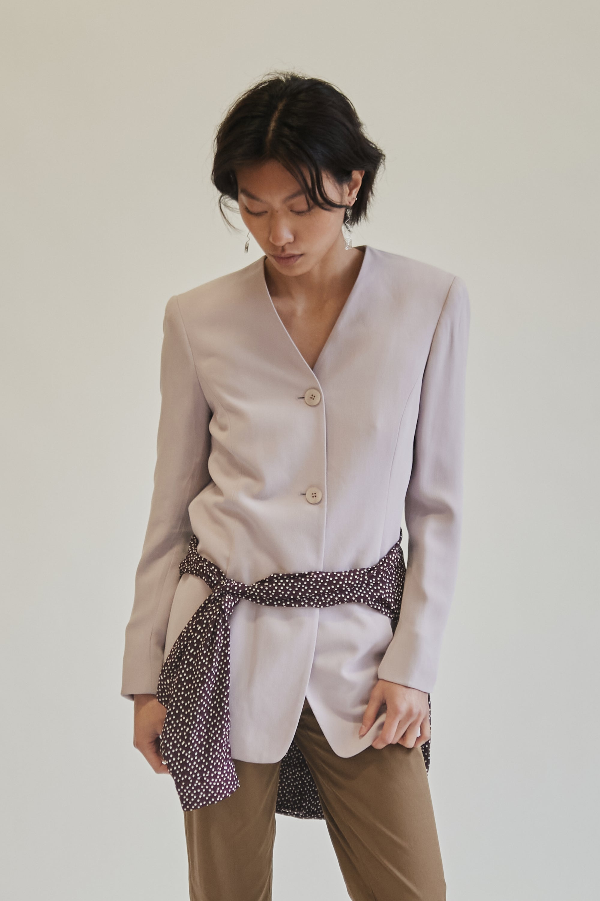 Wisteria Silk Minimalist Blazer - Hey Jude
