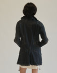 Denim Crepe Long Zip Jacket - Hey Jude