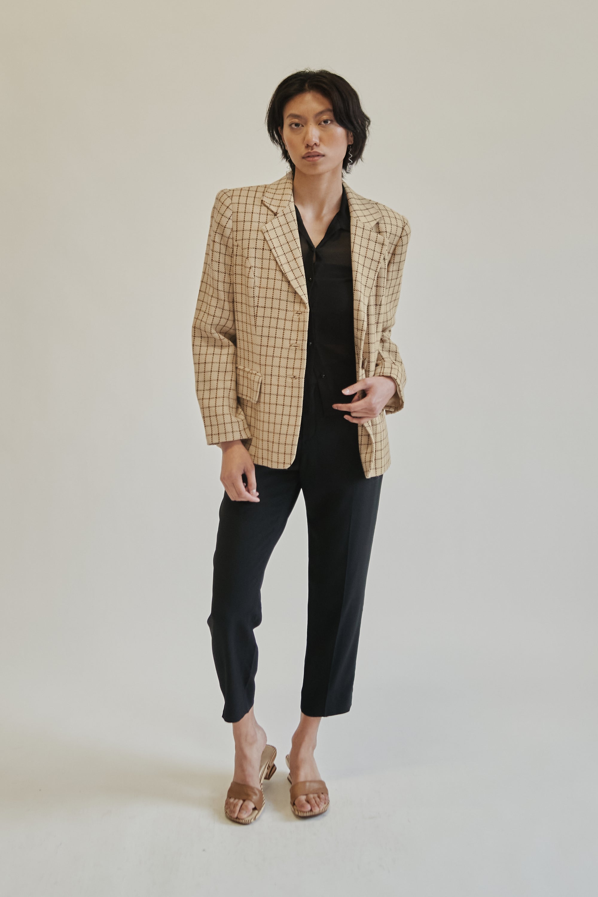 Butter Yellow Windowpane Blazer - Hey Jude