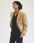 Butter Yellow Windowpane Blazer - Hey Jude
