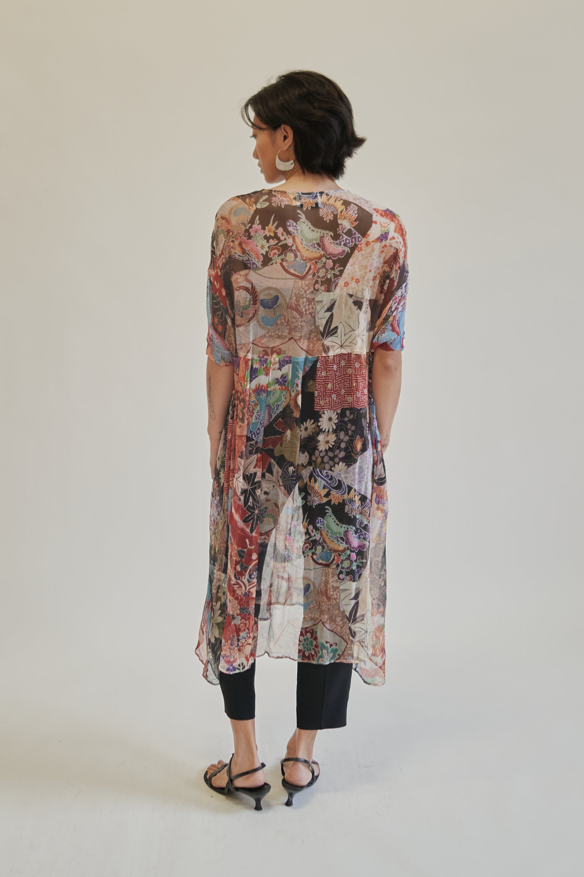 Colourful Sheer Patchwork Silk Dress - Hey Jude