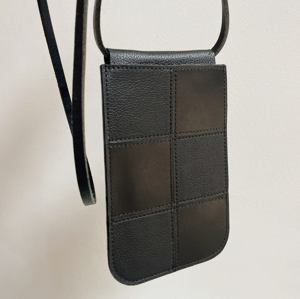 Black Leather Phone Sling