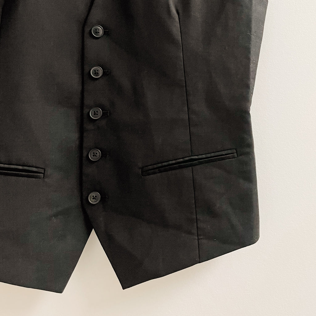 Black Tailored Sleeveless Vest