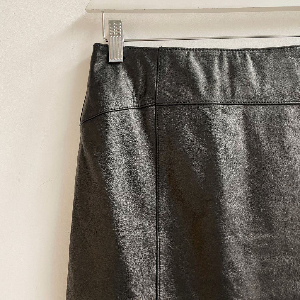 Onyx Soft Leather Skirt