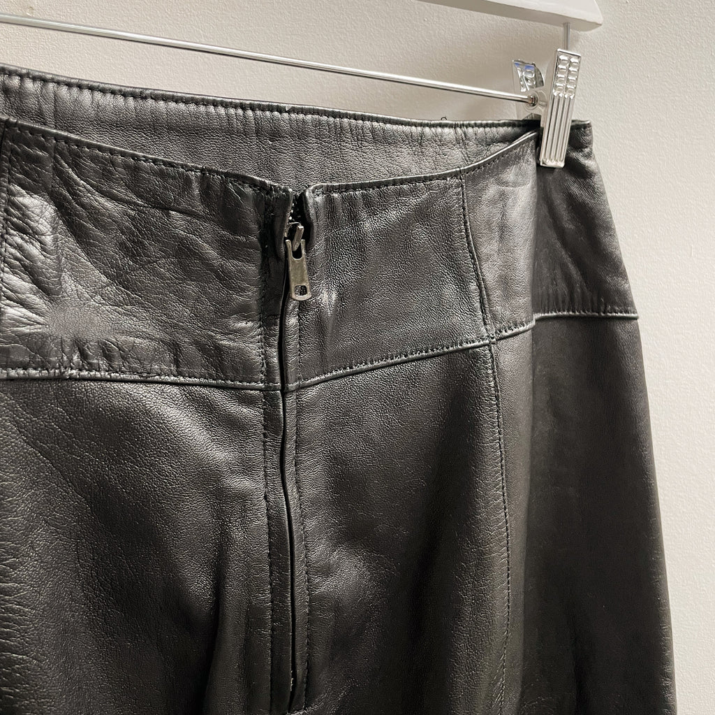 Onyx Soft Leather Skirt