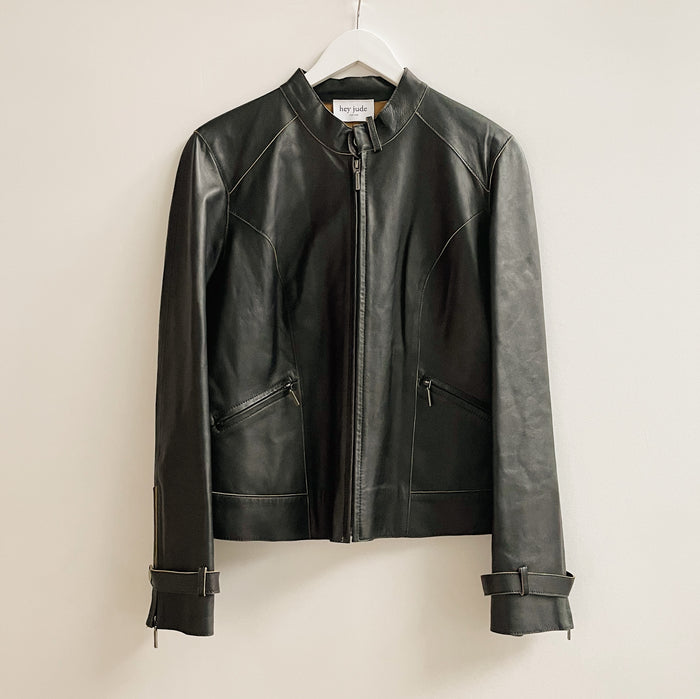 Mocha Leather Moto Jacket