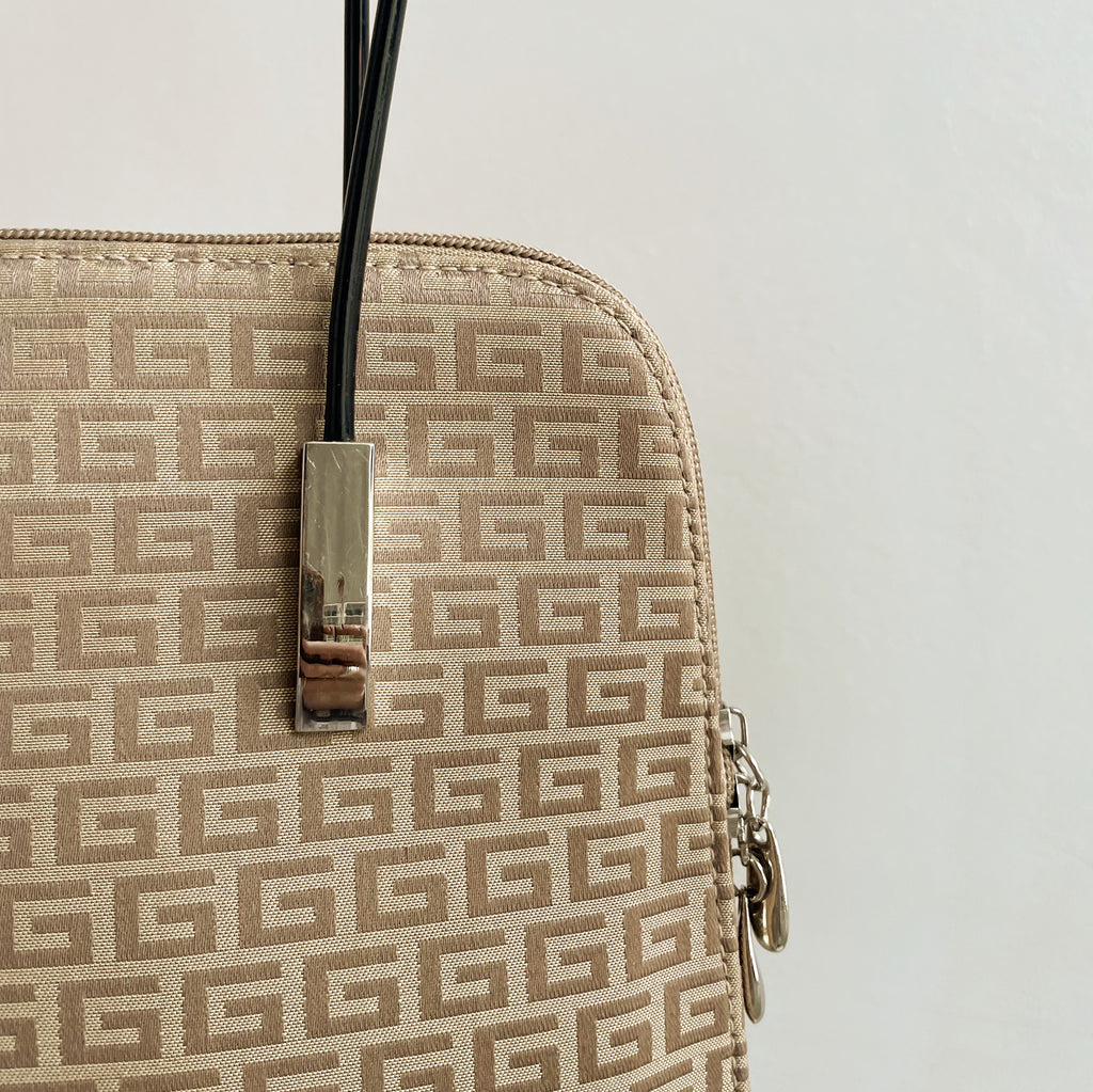 Gold Y2K Fabric Monogram Shoulder Bag