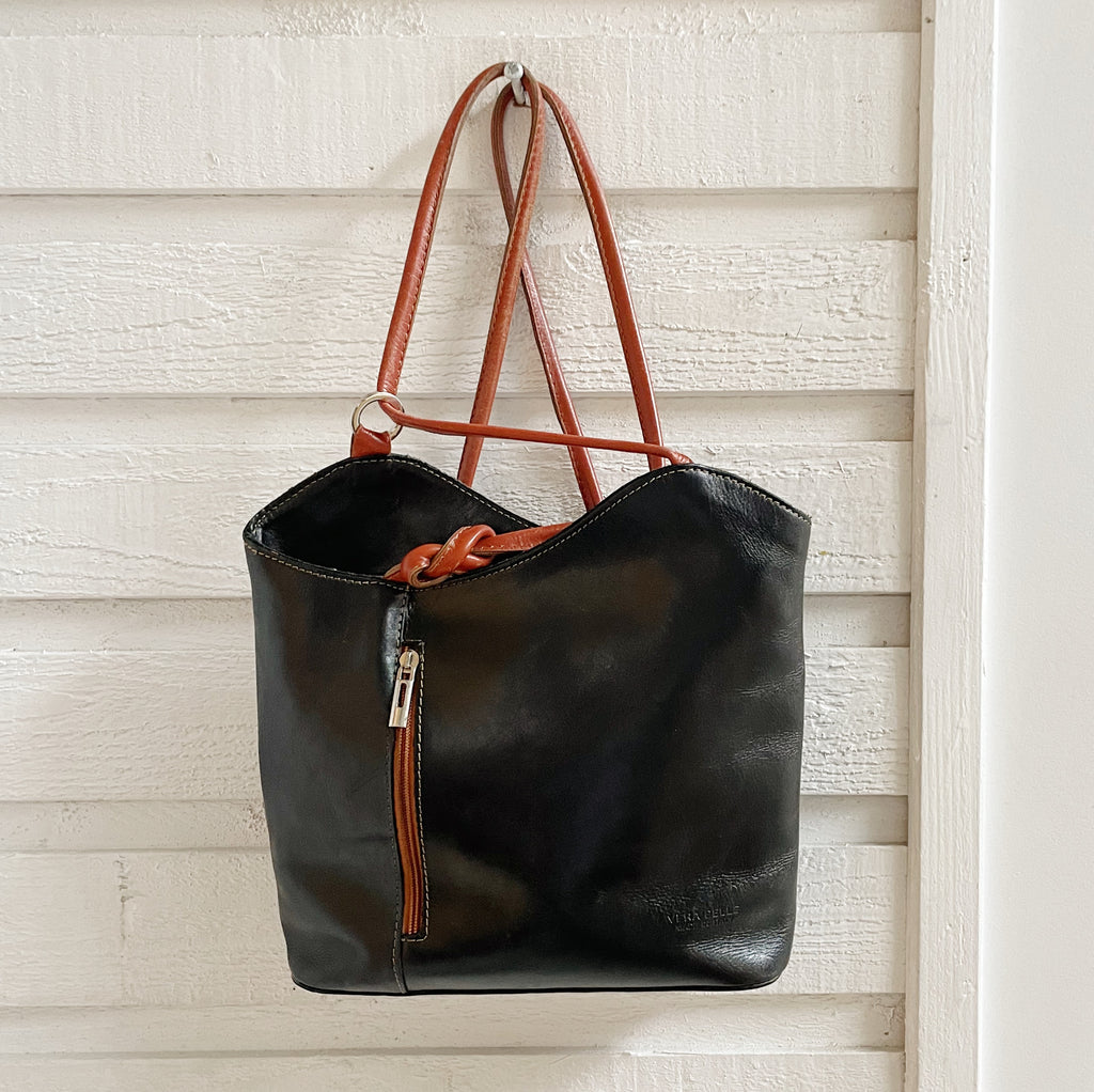 Black Square Two-Tone Backpack