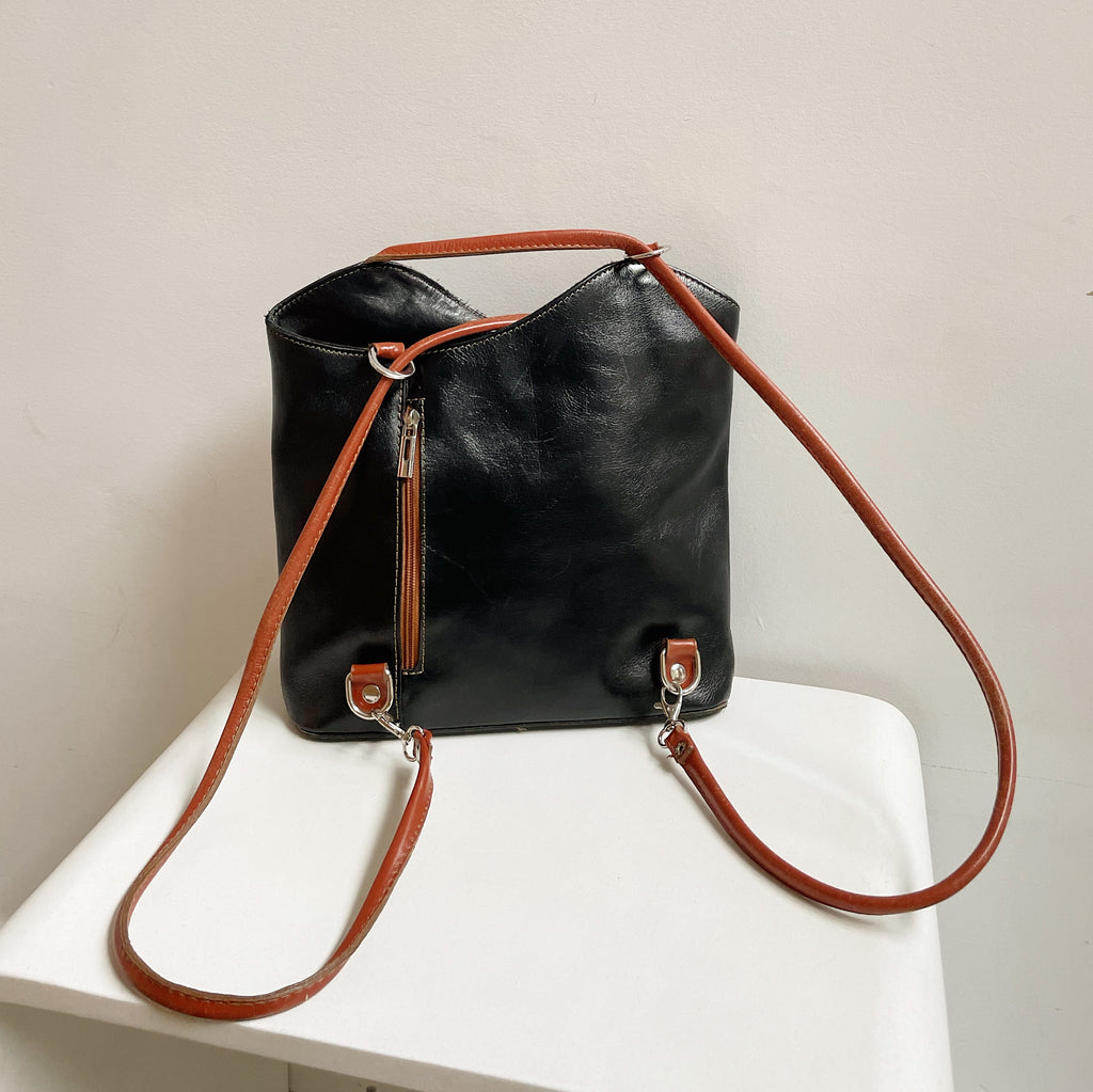 Black Square Two-Tone Backpack