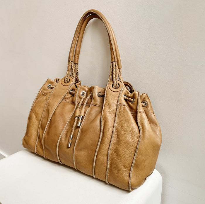 Desert Panelled Leather Baguette Bag